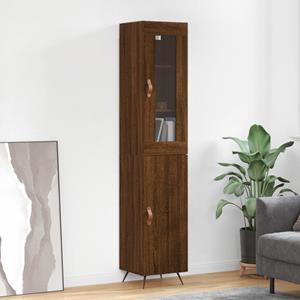 VidaXL Hoge kast 34,5x34x180 cm bewerkt hout bruineikenkleurig