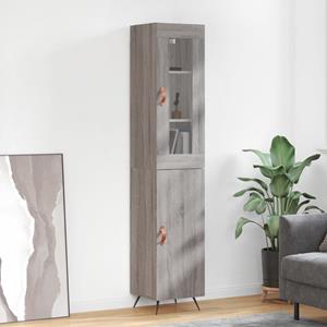 VidaXL Hoge kast 34,5x34x180 cm bewerkt hout grijs sonoma eikenkleurig