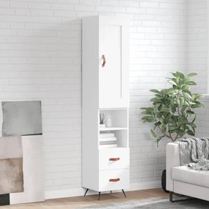 VidaXL Hoge kast 34,5x34x180 cm bewerkt hout wit