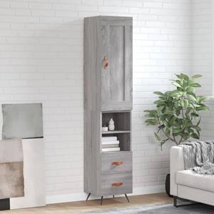 VidaXL Hoge kast 34,5x34x180 cm bewerkt hout grijs sonoma eikenkleurig
