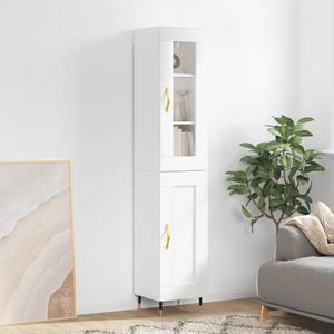 VidaXL Hoge kast 34,5x34x180 cm bewerkt hout wit