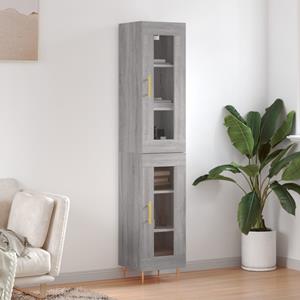 VidaXL Hoge kast 34,5x34x180 cm bewerkt hout grijs sonoma eikenkleurig