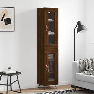 VidaXL Hoge kast 34,5x34x180 cm bewerkt hout bruineikenkleurig