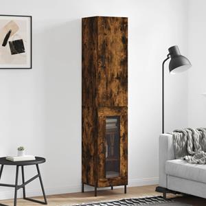 VidaXL Hoge kast 34,5x34x180 cm bewerkt hout gerookt eikenkleurig