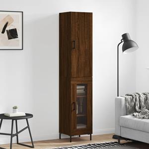 VidaXL Hoge kast 34,5x34x180 cm bewerkt hout bruineikenkleurig