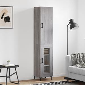 VidaXL Hoge kast 34,5x34x180 cm bewerkt hout grijs sonoma eikenkleurig