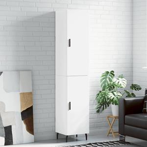 Hoge kast 34,5x34x180 cm bewerkt hout wit