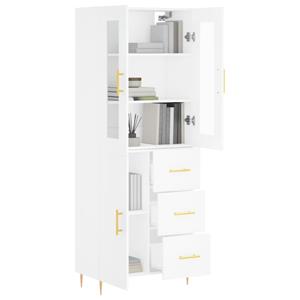 vidaXL Hoge kast 69,5x34x180 cm bewerkt hout wit