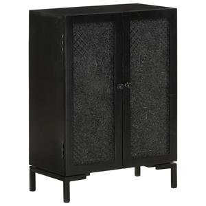 VidaXL Dressoir 55x30x77 cm massief mangohout en ijzer zwart
