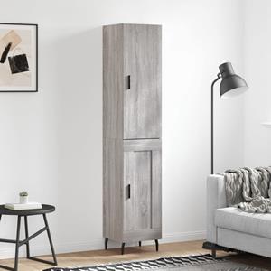 VidaXL Hoge kast 34,5x34x180 cm bewerkt hout grijs sonoma eikenkleurig