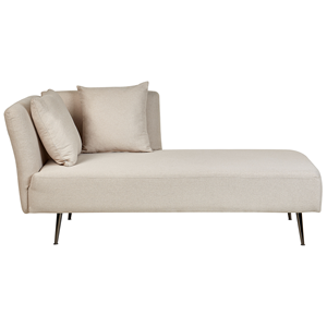 BELIANI Chaise longue linkszijdig beige RIOM