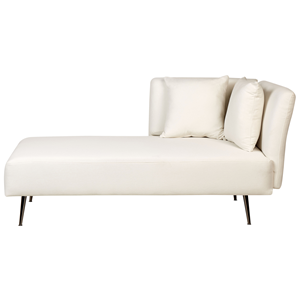 BELIANI Chaise longue rechtszijdig stof wit RIOM