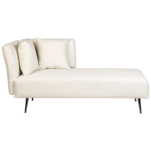 BELIANI Chaise longue linkszijdig stof wit RIOM