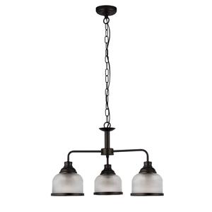 Searchlight Highworth 3-flammige Pendelleuchte aus schwarzem Glas im Holophane-Stil