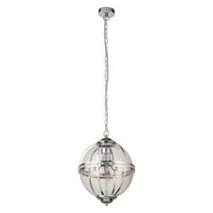 Coronet 3-flammige Pendelleuchte aus Chrom, Glas - Searchlight