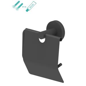 AquaVive Toiletrolhouder Met Klep Mat Zwart