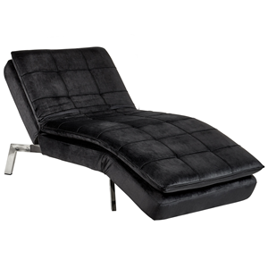 BELIANI Chaise longue fluweel zwart LOIRET