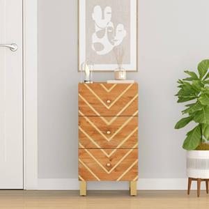 VidaXL Dressoir 40x33,5x75 cm massief mangohout bruin en zwart