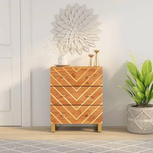 VidaXL Dressoir 60x33,5x75 cm massief mangohout bruin en zwart