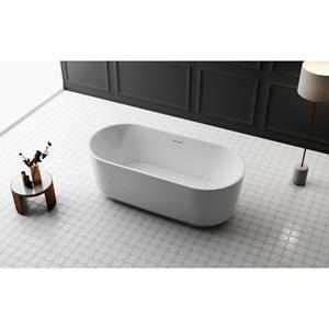 ZEZA Pure vrijstaand bad - 170x80x58cm - acryl - glans wit TW-7311-GW-170