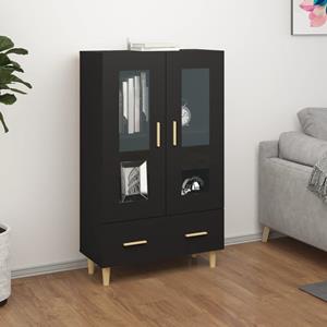 VidaXL Hoge kast 70x31x115 cm bewerkt hout zwart
