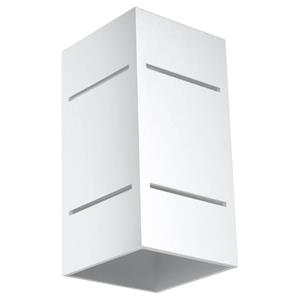 Sollux - SL.0477 Wandleuchte blocco Up & Downlight weiß l: 20, b: 10, h: 12, Fassung G9, dimmbar