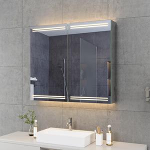 HR Badmeubelen A-Line spiegelkast 80x70x13cm dubbel gespiegeld met LED 75820059