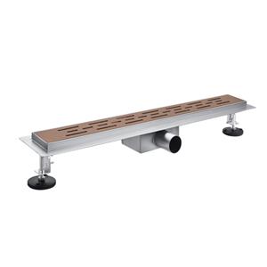 Fortifura Galeria douchegoot - 60cm - met vloerflens - met rooster - Geborsteld koper PVD (Koper) SW679901 / SW956229