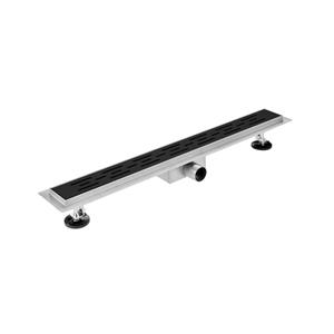 Fortifura Galeria douchegoot 120cm met rooster met vloerflens zwart mat YZ-A60-Basic-drain