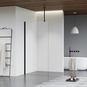 Fortifura Galeria inloopdouche - 30x200cm - helder glas - plafondarm - mat zwart SW797909/SW797905/SW804542