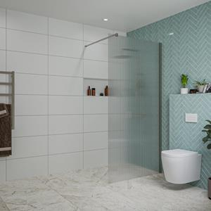 Fortifura Galeria inloopdouche - 100x200cm - ribbelglas - wandarm - Geborsteld Gunmetal PVD SW797955/SW797907