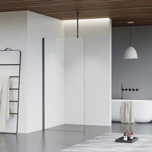 Fortifura Galeria inloopdouche - 100x200cm - helder glas - plafondarm - Geborsteld Gunmetal PVD SW797915/SW797907/SW804545