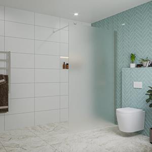 Fortifura Galeria inloopdouche - 120x200cm - mat glas - wandarm - Geborsteld RVS PVD (RVS) SW797928/SW797908