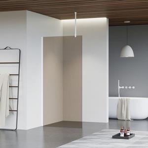 Fortifura Galeria inloopdouche - 120x200cm - rookglas - plafondarm - mat wit SW797944/SW797906/SW804546