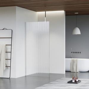 Fortifura Galeria inloopdouche - 160x200cm - ribbelglas - plafondarm - chroom SW797956/SW797904/SW804541