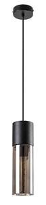 Rabalux 72051 Hängeleuchte RONNO Metall schwarz Glas getönt E27 1 X max.25W B:29.5cm H:120cm Ø9cm dimmbar