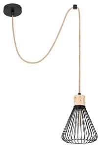 Rabalux - 3148 Hängeleuchte farfalle Metall Holz schwarz E27 1x max 40W H:278cm Ø18cm dimmbar