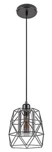 Rabalux - 72111 Hängeleuchte emrys Metall mattschwarz Glas getönt E27 1 x max.40W H:180cm Ø20cm dimmbar
