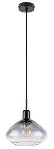 Rabalux - 72021 Hängeleuchte dvora Metall mattschwarz Glas getönt E27 1 x max.40W H:150cm Ø22cm dimmbar