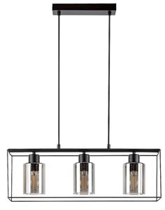 Rabalux - 72033 Hängeleuchte chadwick Metall schwarz Glas getönt E27 3 x max.25W L:60cm B:19cm H:120cm dimmbar