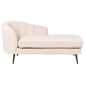 BELIANI Chaise longue bouclé beige linkszijdig ALLIER