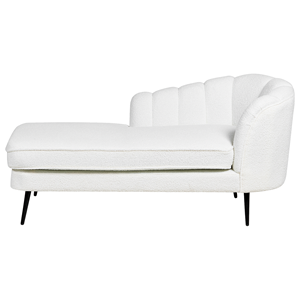 BELIANI Chaise longue bouclé crème rechtszijdig ALLIER