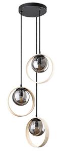 72063 Hängeleuchte peyton Metall/Holz Buche Glas getönt E14 3 x max.15W L:35cm H:120cm dimmbar - Rabalux