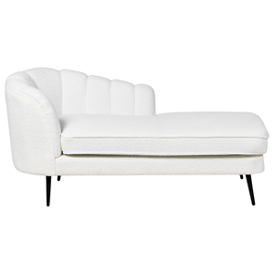 BELIANI Chaise longue bouclé crème linkszijdig ALLIER