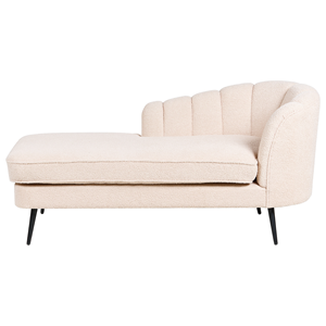 BELIANI Chaise longue bouclé beige rechtszijdig ALLIER