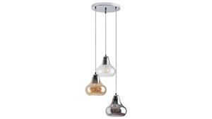 Rabalux - 7977 Pendelleuchte Jezabel Metall u. Glas chrom/ getöntes Glas B:25cm H:120cm
