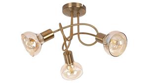 5548 Deckenleuchte Holly aus Metall u. Glas antik gold/ amber Ø46cm - Rabalux
