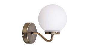 1302 Badezimmerleuchte Togo aus Metall Glas weiß/ bronzefarben E14 1x 40W Ø13cm L:19cm H:19cm IP44 - Rabalux
