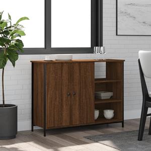 VidaXL Dressoir 100x33x75 cm bewerkt hout bruin eikenkleur