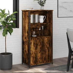 VidaXL Hoge kast 62x36x121,5 cm bewerkt hout gerookt eikenkleurig